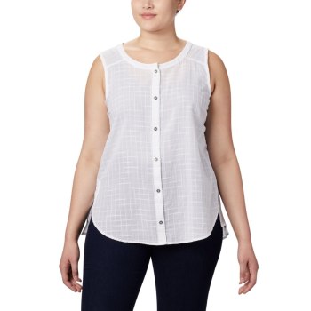 Columbia Summer Ease Sleeveless Plus Size, Camisa Blancos Para Mujer | 569872-QZL